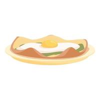 Portugese fried egg icon cartoon vector. Tart food vector