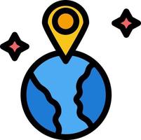 mapa del mundo ubicación color plano icono vector icono banner plantilla
