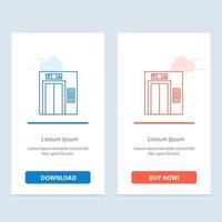 ascensor edificio construcción azul y rojo descargar y comprar ahora plantilla de tarjeta de widget web vector