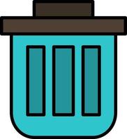 Trash Basket Bin Can Container Dustbin Office  Flat Color Icon Vector icon banner Template