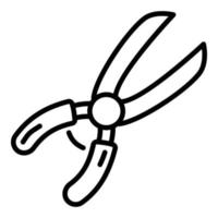 Gardening bush scissors icon, outline style vector