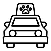 icono de taxi para mascotas, estilo de contorno vector