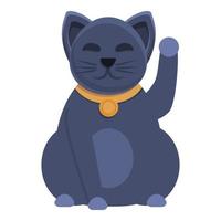 Character lucky cat icon, cartoon style vector