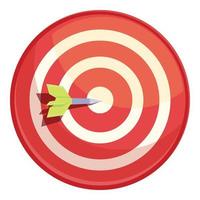 Darts target icon, cartoon style vector