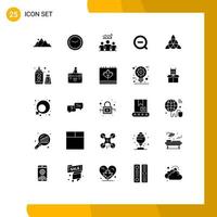 25 Thematic Vector Solid Glyphs and Editable Symbols of remove search wall success team Editable Vector Design Elements