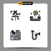 paquete de iconos de vector de stock de 4 signos y símbolos de línea para elementos de diseño de vector editables de llamada de ruta de tambor