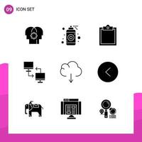 Glyph Icon set Pack of 9 Solid Icons isolated on White Background for responsive Website Design Print and Mobile Applications Creative Black Icon vector background