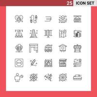 conjunto de 25 iconos modernos de la interfaz de usuario signos de símbolos para la caja de entrega paquete de monedas daxx elementos de diseño vectorial editables a mano vector