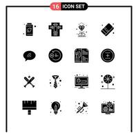 Set of 16 Modern UI Icons Symbols Signs for message color penalty arts wedding Editable Vector Design Elements