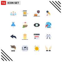 Set of 16 Vector Flat Colors on Grid for navigation wedding car loving hearts Editable Pack of Creative Vector Design Elements