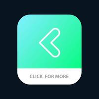 Arrow Back Backward Left Mobile App Button Android and IOS Line Version vector