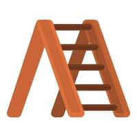 Construct ladder icon, cartoon style vector