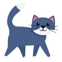 icono de gato caminando, estilo de dibujos animados vector