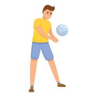 icono de cancha de voleibol, estilo de dibujos animados vector