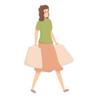 Weekend shopping icon cartoon vector. Housewife mom vector