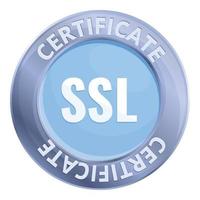 icono de certificado SSL de conexión, estilo de dibujos animados vector