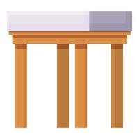 Backless chair icon cartoon vector. Outdoor wood chair vector