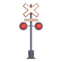 Safety crossing rail icon cartoon vector. Open signal vector