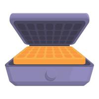 Waffle maker icon cartoon vector. Iron machine vector