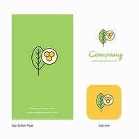 Leaf Company Logo App Icon and Splash Page Design Creative Business App Design Elements vector