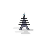 Flat Eiffel tower Icon Vector