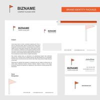 Sports Flag Business Letterhead Envelope and visiting Card Design vector template
