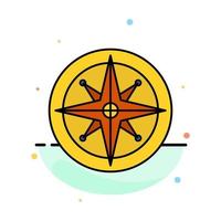 Compass Location Navigation Navigator Position Abstract Flat Color Icon Template vector