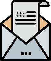 correo electrónico sobre saludo invitación correo color plano icono vector icono banner plantilla