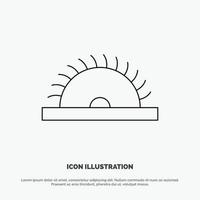 Construction Saw Tool Utensils Line Icon Vector