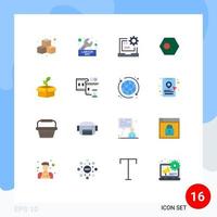 conjunto de 16 iconos de interfaz de usuario modernos símbolos signos para país bangla llave desarrollo asiático paquete editable de elementos de diseño de vectores creativos