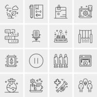 16 iconos universales de negocios vector ilustración de icono creativo para usar en proyectos relacionados con la web y dispositivos móviles