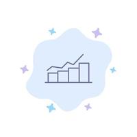 gráfico de crecimiento gráfico de diagrama de flujo aumentar el progreso icono azul en el fondo abstracto de la nube vector