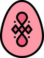 pájaro decoración huevo de pascua color plano icono vector icono banner plantilla