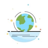 globe world discover connection network Flat Color Icon Vector