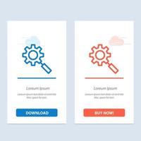 Search Research Gear Setting  Blue and Red Download and Buy Now web Widget Card Template vector