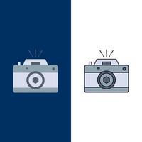 Camera photography capture photo aperture Flat Color Icon Vector