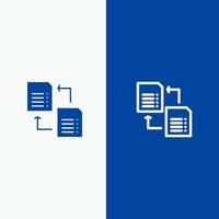 Data File Share Science Line and Glyph Solid icon Blue banner Line and Glyph Solid icon Blue banner vector