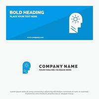 Brain Control Mind Setting SOlid Icon Website Banner and Business Logo Template vector