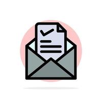 Mail Email Job Tick Good Abstract Circle Background Flat color Icon vector