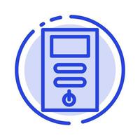 Computer Cpu Pc Stabilizer Blue Dotted Line Line Icon vector