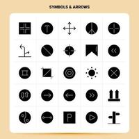 Solid 25 Symbols Arrows Icon set Vector Glyph Style Design Black Icons Set Web and Mobile Business ideas design Vector Illustration