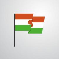 Niger waving Flag design vector
