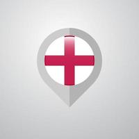 Map Navigation pointer with England flag design vector