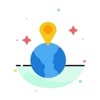 World Map Location Abstract Flat Color Icon Template vector