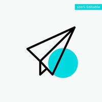 Paper Paper plane Plane turquoise highlight circle point Vector icon