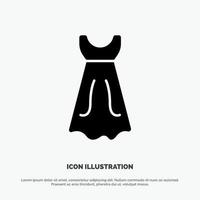 Dress Girl Wedding Solid Black Glyph Icon vector