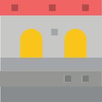 puerta garaje tren color plano icono vector icono banner plantilla