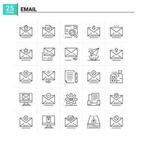 25 EMail icon set vector background