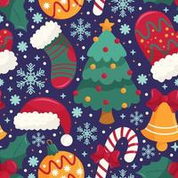 Cute Christmas Doodle Seamless Pattern vector