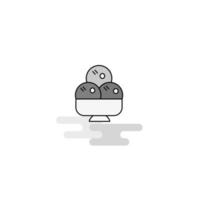 Ice cream Web Icon Flat Line Filled Gray Icon Vector